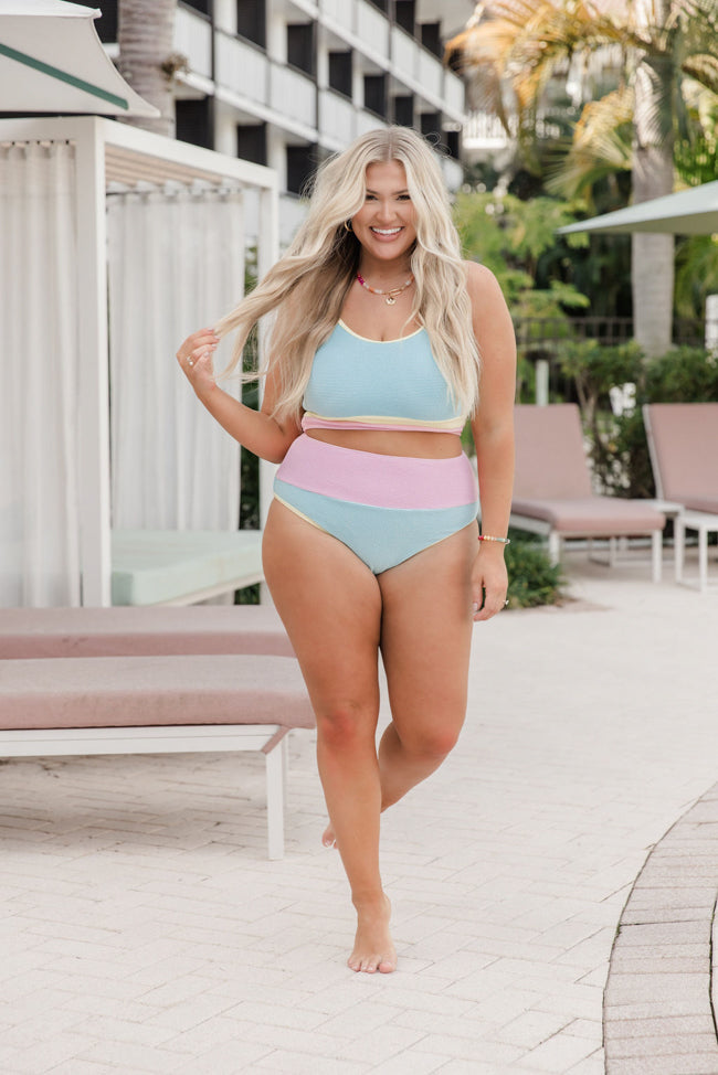 Do Not Disturb Blue Color Block Bikini Bottoms FINAL SALE