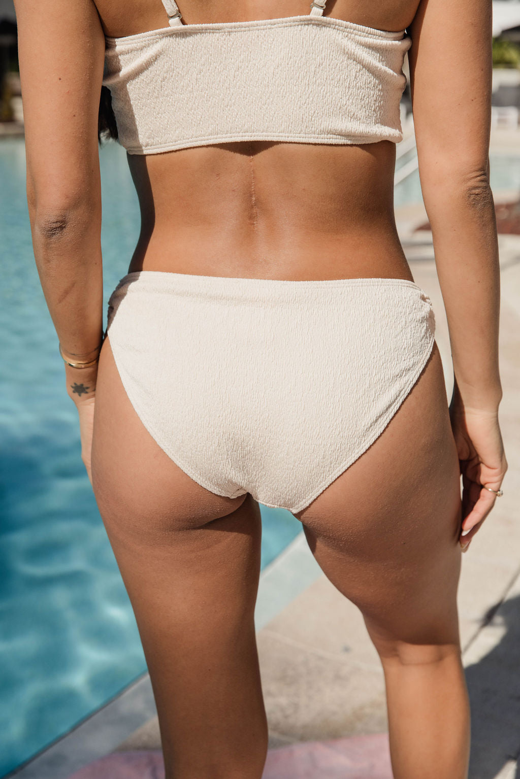 Salt And Stone Oatmeal Textured O-Ring Low Waisted Bikini Bottoms FINAL SALE