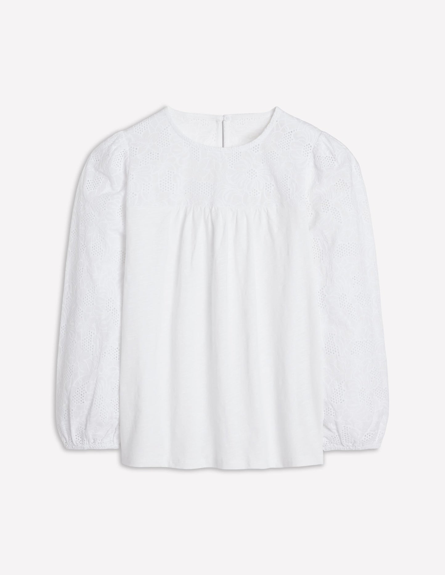 May Broderie Top-White