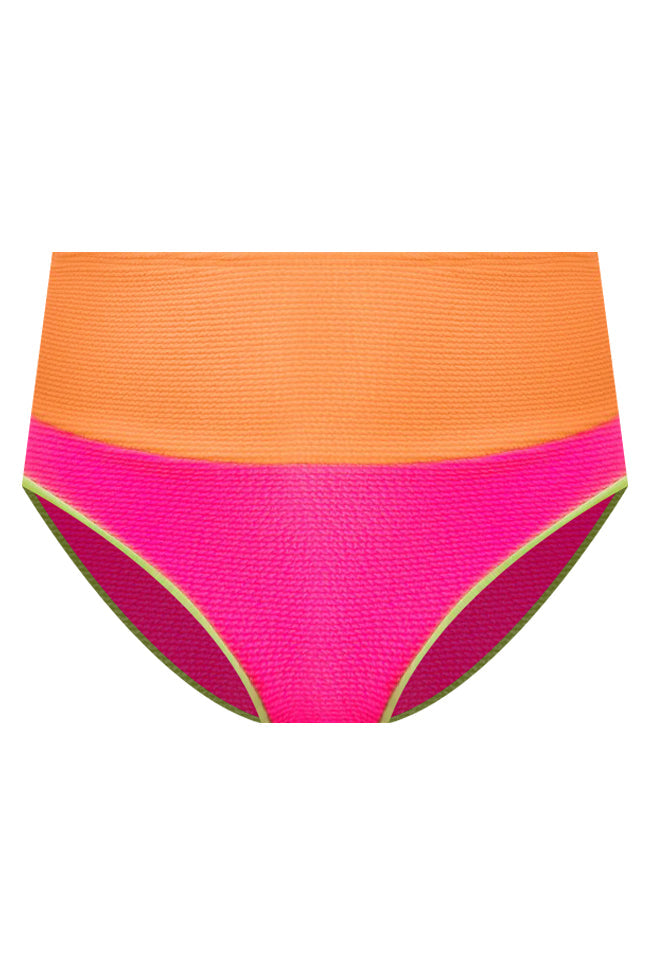 Do Not Disturb Neon Color Block Bikini Bottoms FINAL SALE